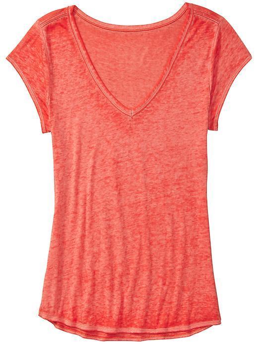 Athleta Womens Easy V Sugar Wash Tee Size Xl - Coral Sunset