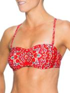 Athleta Womens Martina Bandeau Bikini Size 32b/c - Saffron Red