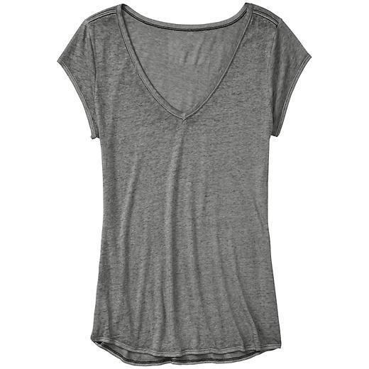 Athleta Easy V Sugar Wash Tee - Medium Grey