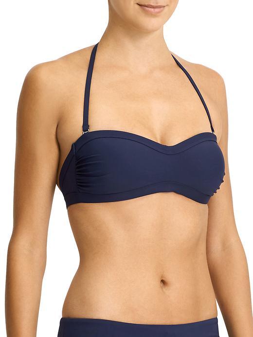 Athleta Womens Molded Bandeau Bikini Size L - Dress Blue