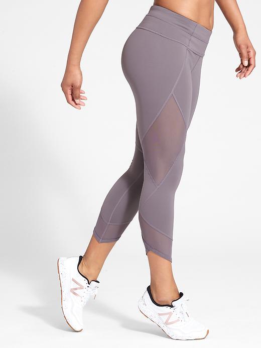 Athleta Womens Aura Sonar Capri Size L Tall - Silver Bells