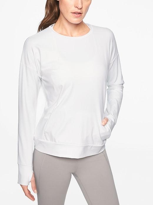 Athleta Womens Inversion Sweatshirt Bright White Size M