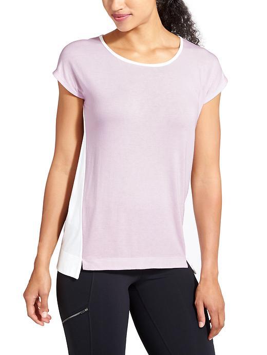Athleta Womens Crossroad Tee Size L - Cherub Colorblock