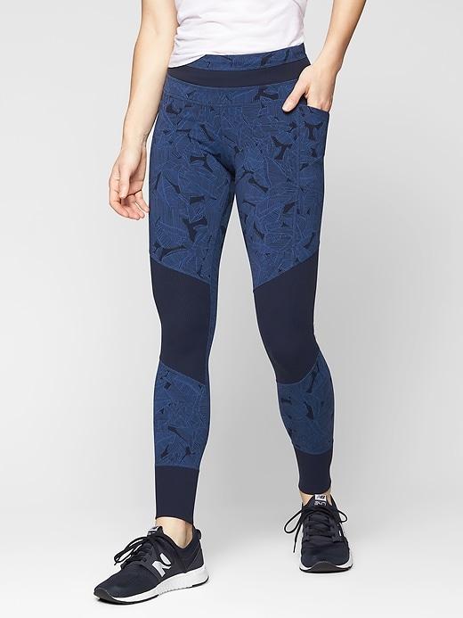 Athleta Womens Tropical Excursion Tight Navy Size L