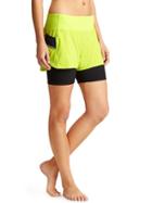 Athleta Womens Ready Set 2 In 1 Short Size L - Sour Apple/navy