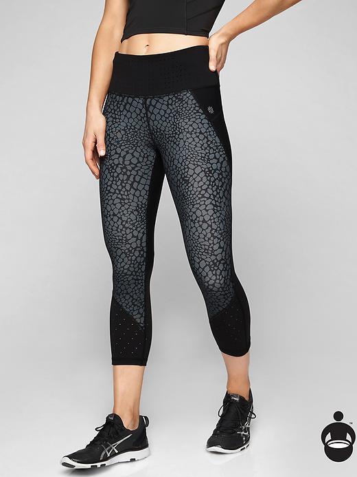 Athleta Womens Crocodile Stealth Trucool Capri Size L Tall - Black
