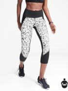 Athleta Womens Printed Stealth Trucool Capri Size Xl Tall - White