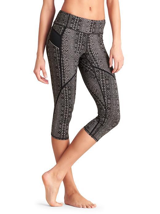 Athleta Womens Prisma Stride Capri Size Xxs - Black/ Granite Grey