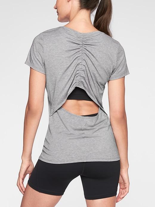 Athleta Womens Encore Tee Flagstone Grey Heather Size Xs