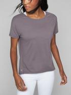 Athleta Womens Power Up Tee Size L Tall - Silver Bells