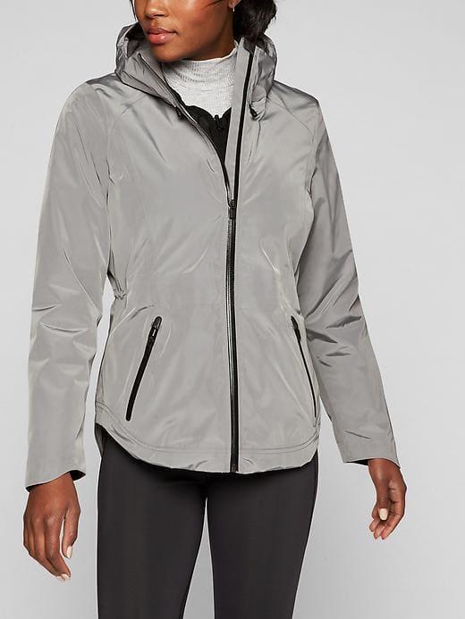 Athleta Womens Triple Cascade 3 In 1 Jacket Light Asphalt/ Black Size S