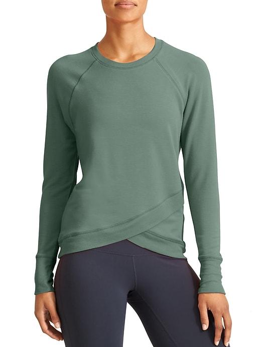 Athleta Womens Criss Cross Sweatshirt Jasper Green Size Xxs