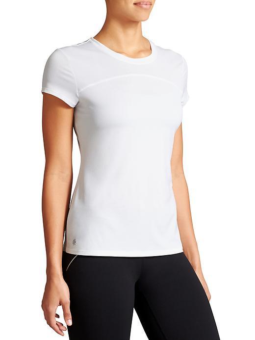 Athleta Womens Uppercut Tee Size L - Bright White/black