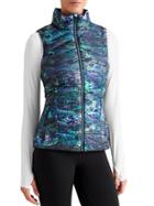 Athleta Womens Altitude Down Vest Size L - Navy Print