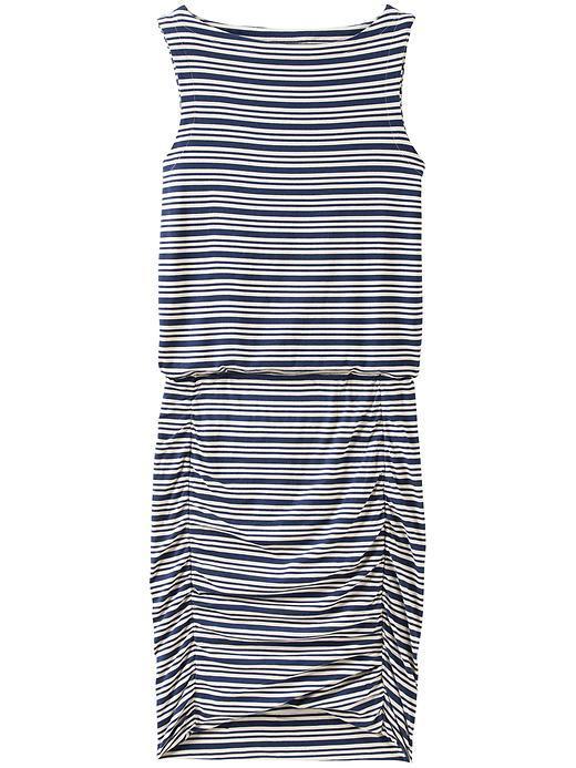 Athleta Tulip Stripe Dress - Deep Indigo