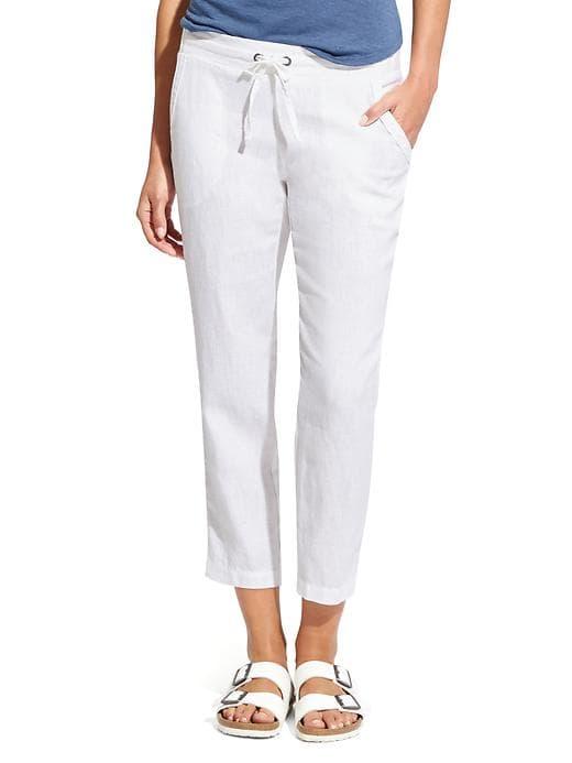Athleta Womens Linen Ankle Pant White Size 2