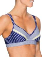 Athleta Womens Capitola Bikini Size 38b/c - Amalfi Blue Stripe