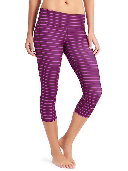 Athleta Womens Stripes Chaturanga Capri Size M Tall - Chianti/jazzy Purple