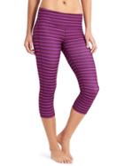 Athleta Womens Stripes Chaturanga Capri Size M Tall - Chianti/jazzy Purple