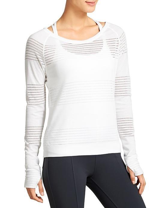 Athleta Womens Limitless Crew Pullover Bright White Size Xxs