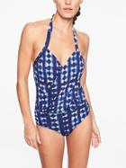 Athleta Womens Mashiko Wrap One Piece Dress Blue Size 38b/c