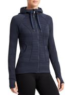 Athleta Womens Striped Strength Hoodie 2 Size 1x Plus - Navy