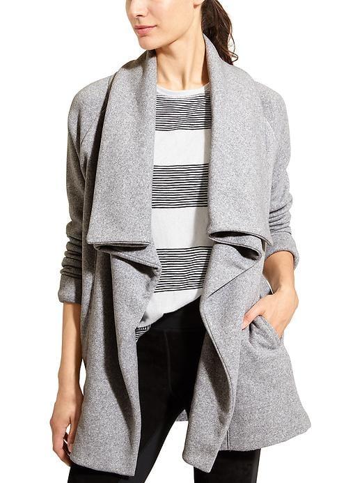 Athleta Womens Star Valley Fleece Wrap Light Grey Heather Size Xl