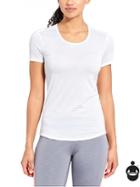 Athleta Womens Shadow Stripe Chi Tee Size M Tall - Bright White