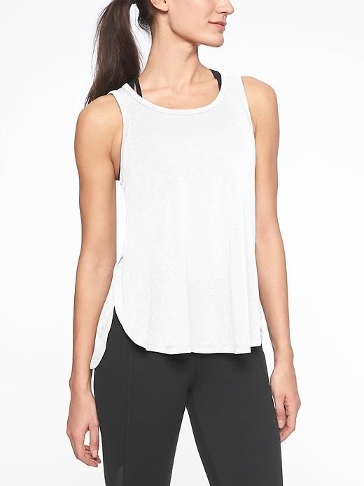 Athleta Womens Breezy Racerback Tank Bright White Size Xl