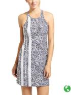 Athleta Womens Zimbabwe High Neck Swim Dress Size 32b/c - Dress Blue