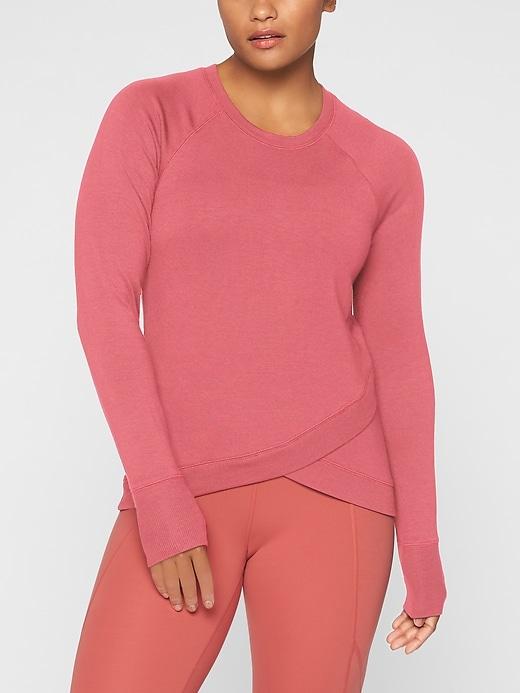 Athleta Womens Criss Cross Sweatshirt May Rose Size Xs
