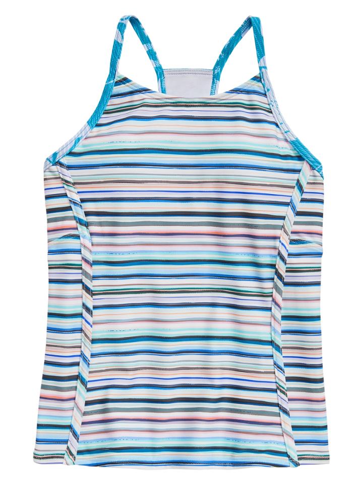 Athleta Girl Tropical Stripe Tankini Top
