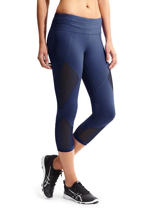 Athleta Womens Mesh Sonar Capri Size M Tall - Iron Blue