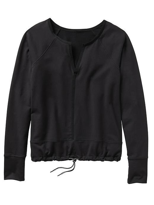 Athleta Womens Sentry Tie Sweatshirt Size L - Black