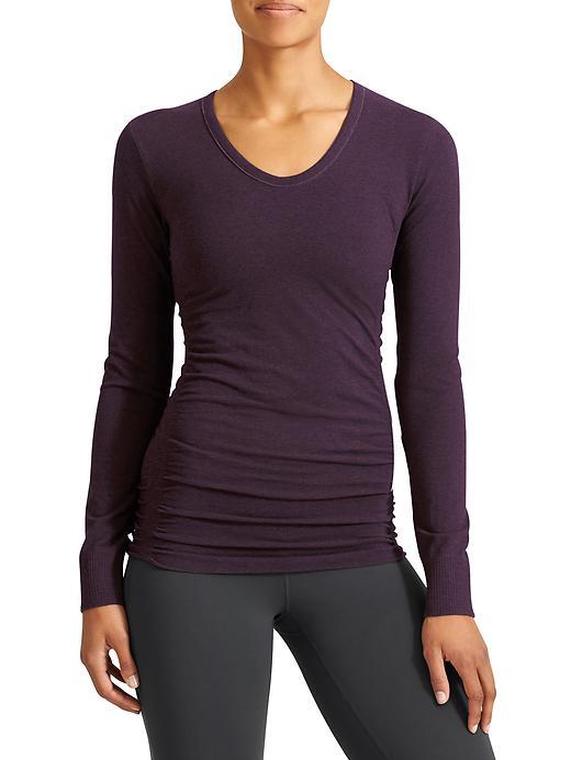 Athleta Womens Pure Top Size L - Wild Raisin Heather