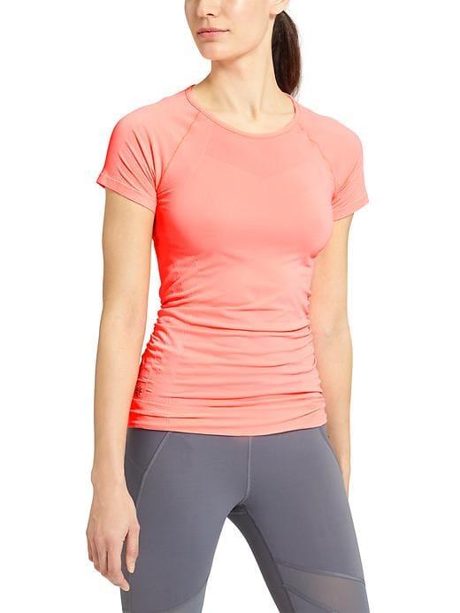 Athleta Womens Finish Fast Tee Lotus Lady Neon Size M