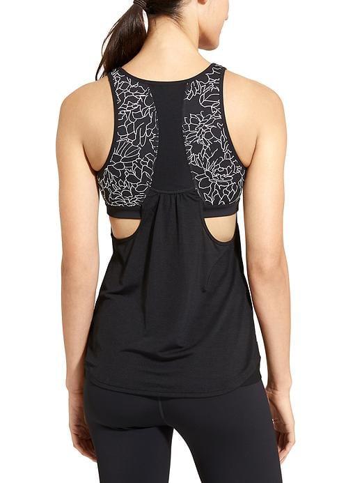 Athleta Womens Floral Supercharged Tank Black Size Xl