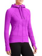 Athleta Womens Striped Strength Hoodie 2 Size 1x Plus - Jazzy Purple