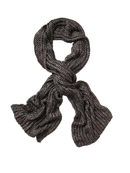 Athleta Womens Metallic Scarf By Vincent Pradier Black Size One Size