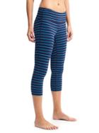 Athleta Womens Stripes Chaturanga Capri Size L Tall - Navy/flash Blue