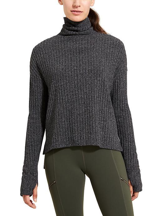 Athleta Womens Tiburon Turtleneck Size L - Charcoal Heather