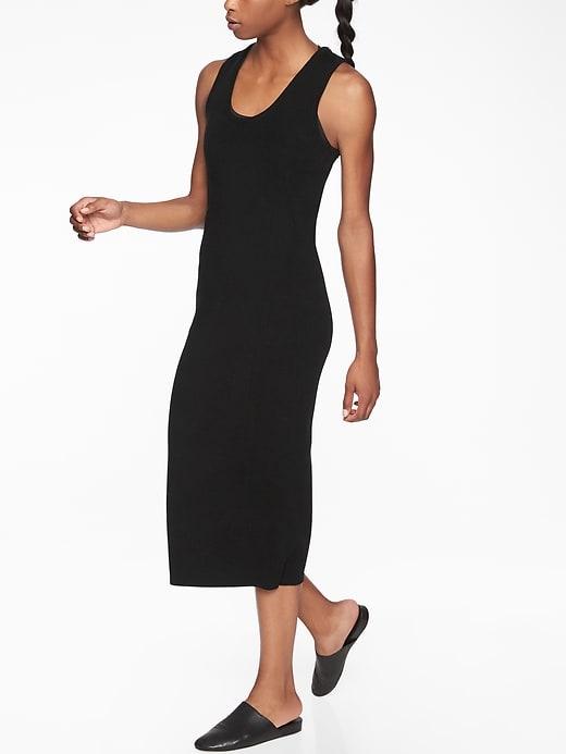 Athleta Womens River Rib Sweater Dress Black Size Xs