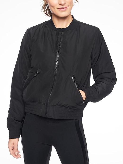 Athleta Womens Northstar Bomber Jacket Black Size Xs
