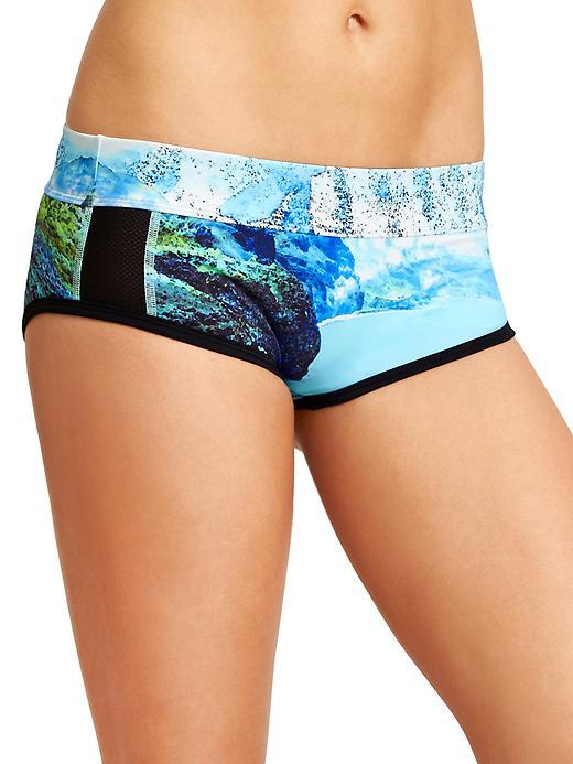Athleta Womens Palm Cove Dolphin Short Size L - Bora Bora Blue Print