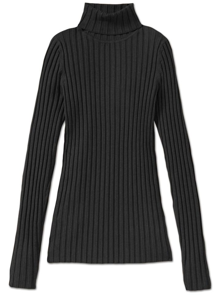 Organic Cotton Rib T Neck Sweater