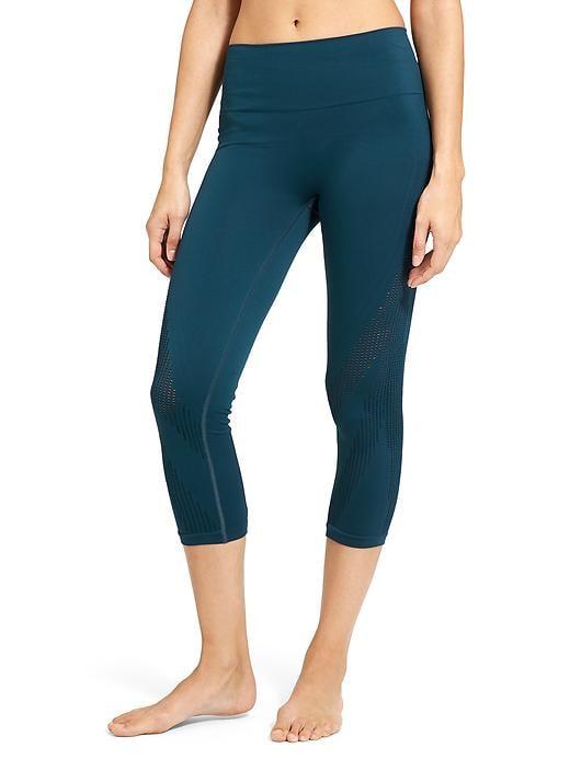 Athleta Womens Mesh Around Seamless Capri Size L - Constellation Blue