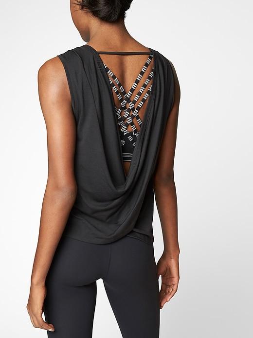 Athleta Womens Revive Drape Tank Black Size M