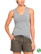 Athleta Womens Pure V Neck Tank Size M - Light Grey Heather