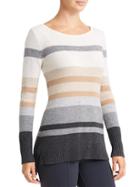 Athleta Womens Cashmere Lodge Striped Sweater Size L - Dove Multi Stripe