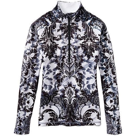 Athleta Sierra Thermal Floral Haze Half Zip - Granite Grey Floral Haze